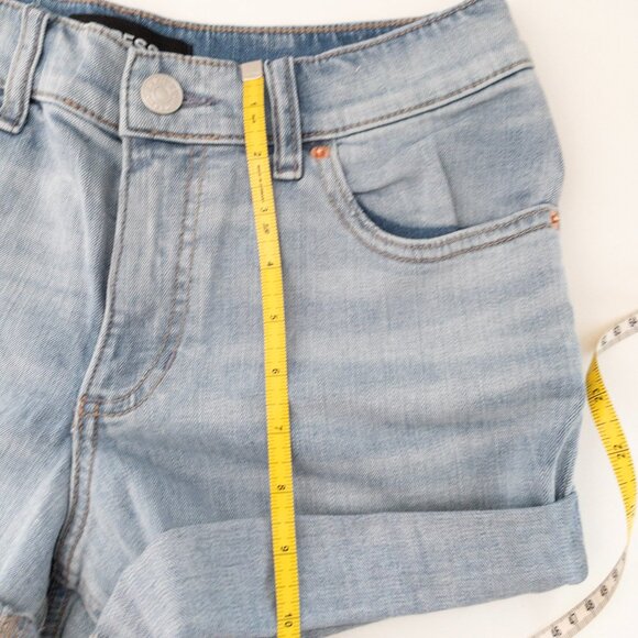Express Mid Rise Light Wash Convertible Hem Jean Shorts SZ 4 - Picture 6 of 11